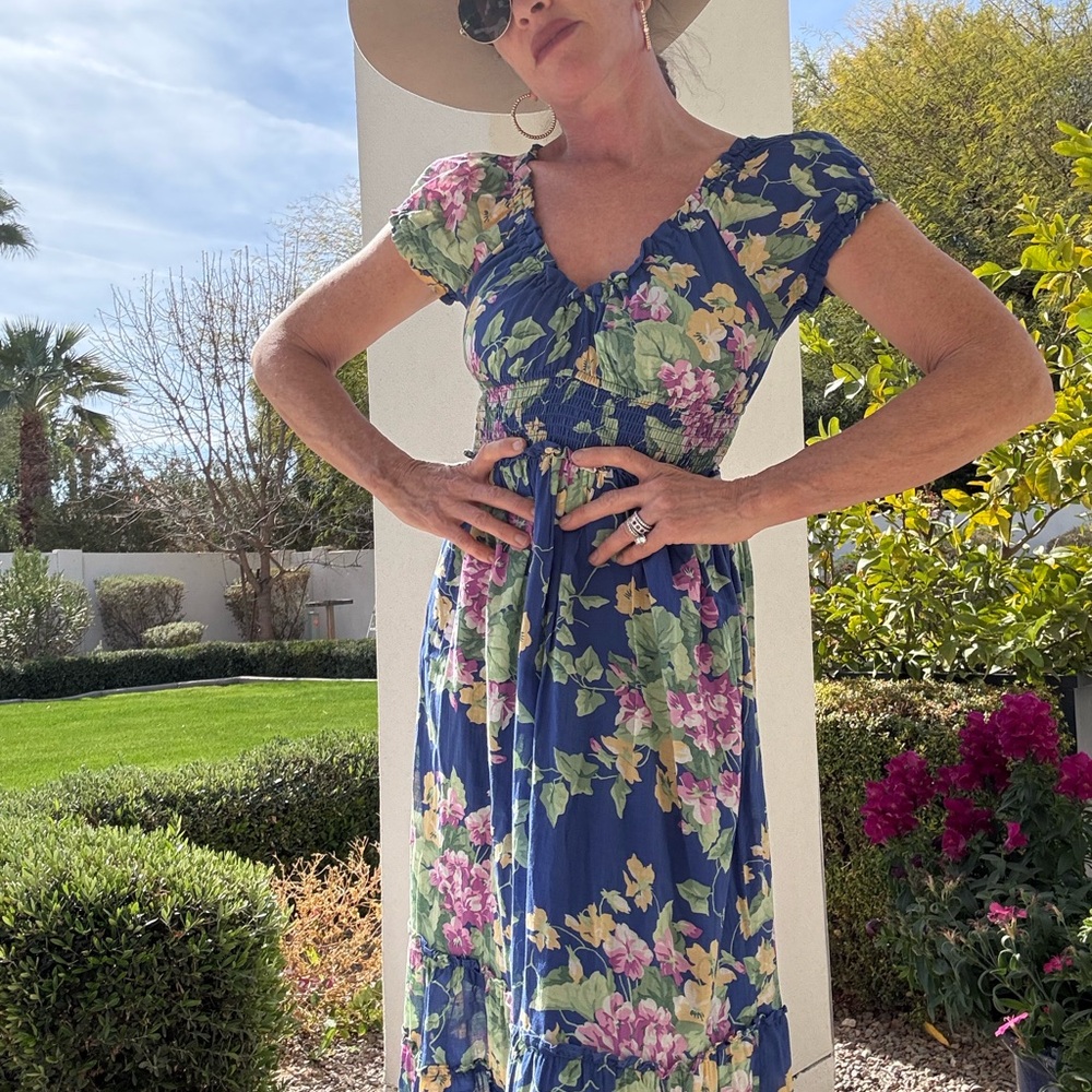 Betsey Johnson Blue Flutter Sleeve Sundress